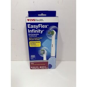 CVS Easy Flex Infinity Rechargeable‎ Toothbrush With 2 EasyFlex Brush Heads New
